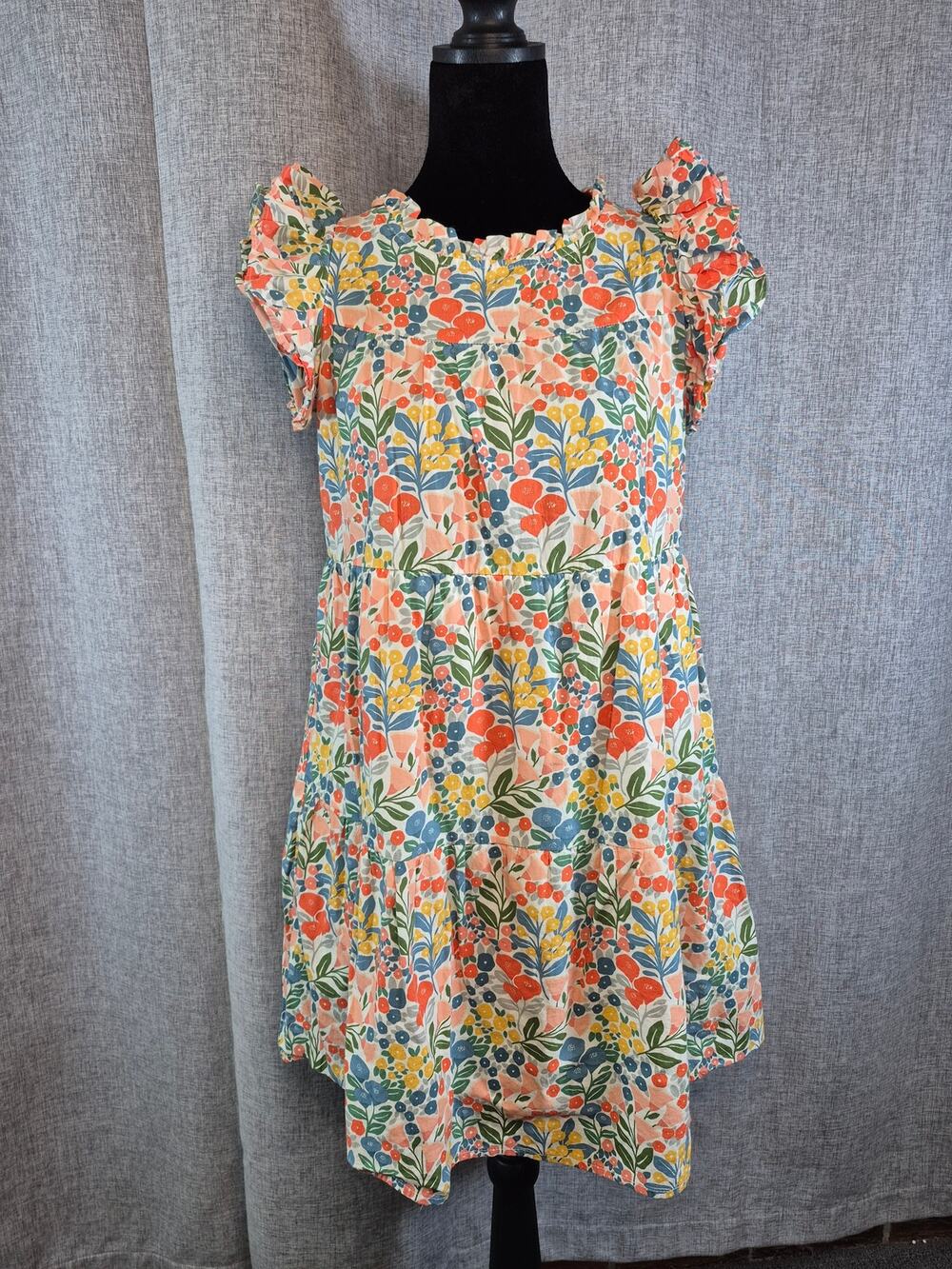 Shop The Mint Girls XL Sweet Nature Floral Babydoll Dress 100% Cotton Tiered